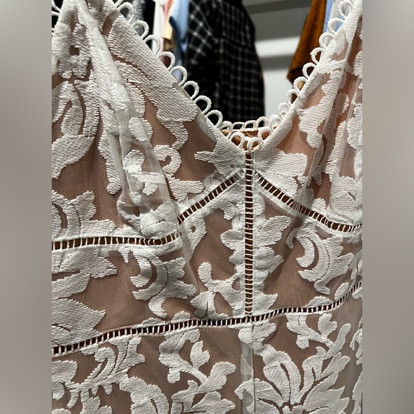 Lulus bridal white lace, wide leg jumpsuit - Picture 3 of 7